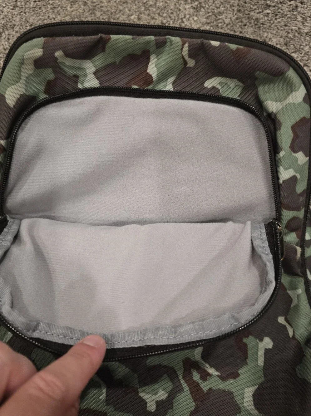 Under Armour Green Camo Backpack with Orange Logo